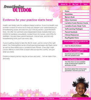 Breastfeeding Outlook website created with FMStudio