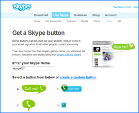 Skype button on your website
